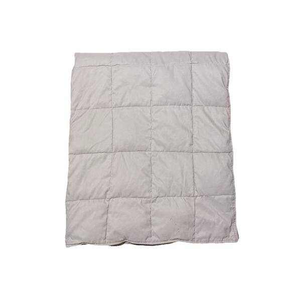 Beige Mini Down Feather Comforter Travel Blanket Lightweight Throw Khaki Chamber - Picture 3 of 5